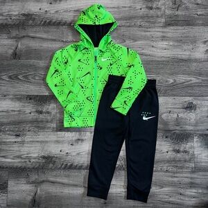 Boys Nike Dri-Fit Zip Up Hoodie and Joggers Set